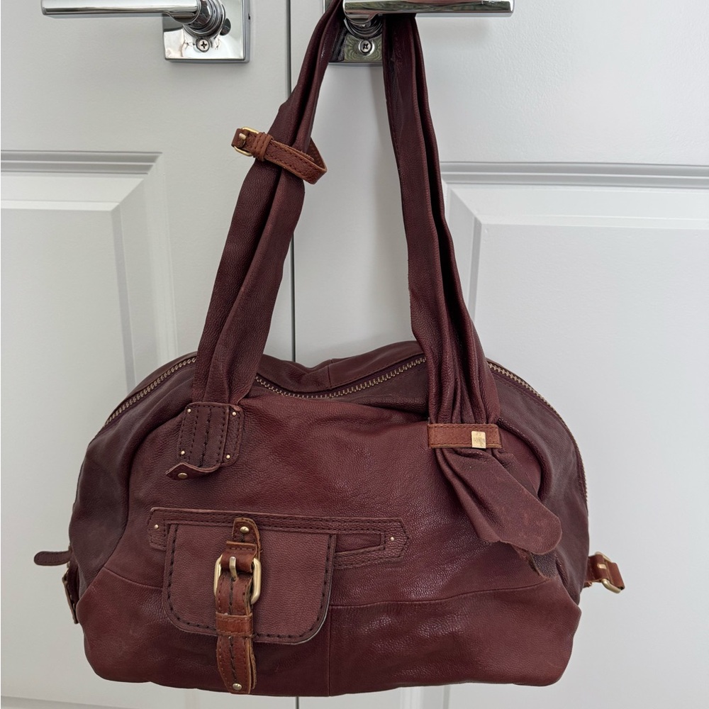 Anthropologie | Schuler & Sons Burgundy Leather Shoulder Bag